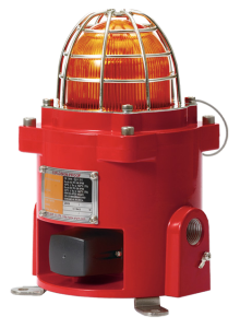 Qlight QNES-CR explosionssäkert LED signal-/varningsljus med alarm, AC 110-230 V, Amber, Aluminium