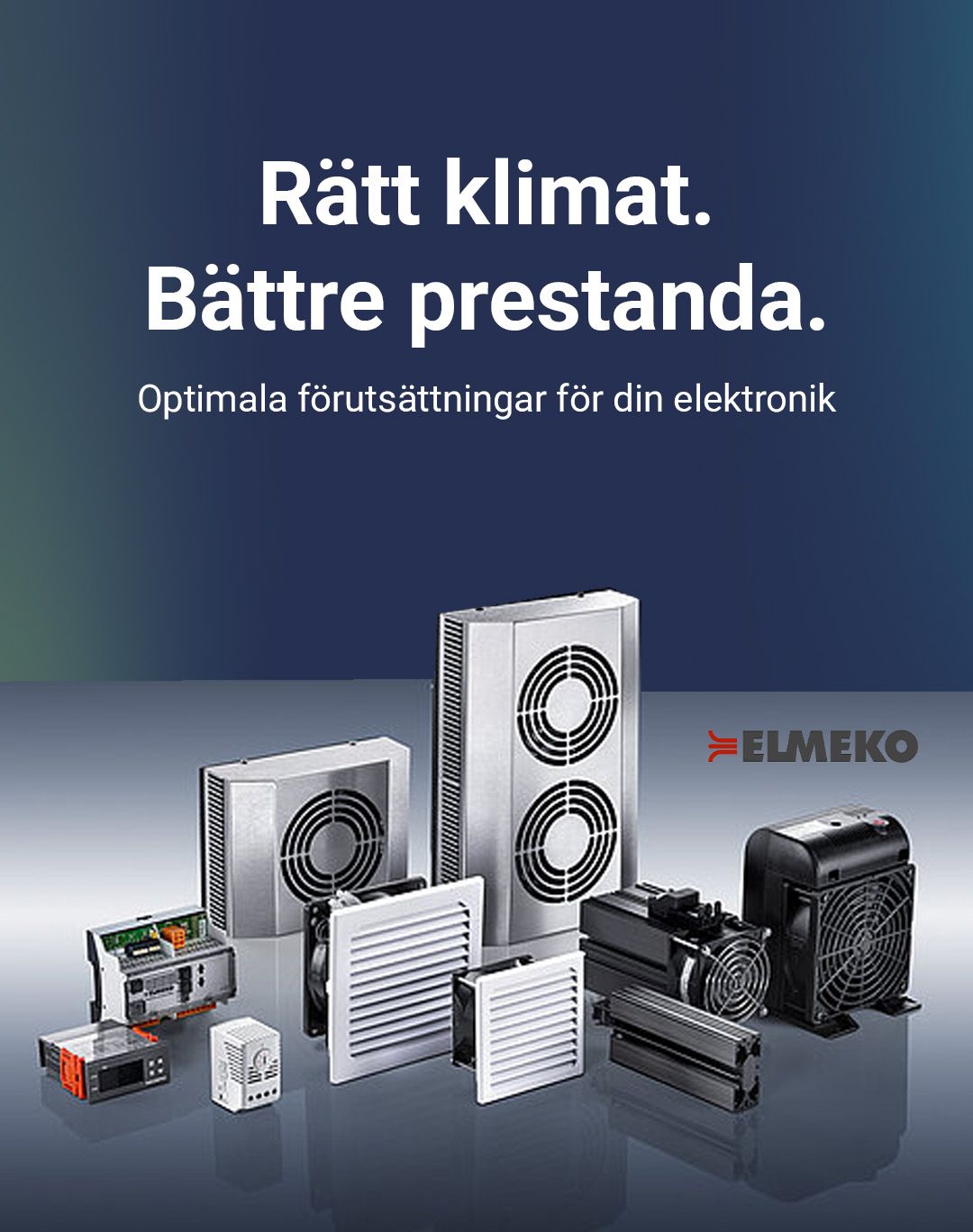 ELMEKO:s produkter för klimat i apparatskåp