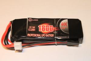 Mottagarbatteri Lipo Rakt 1800mAh 7.4V
