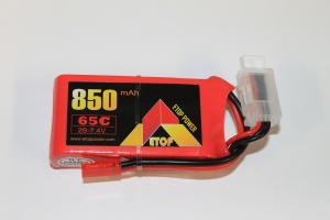 Lipo Batteri 2S 7.4V 850mAh 65C JST ETOP Power