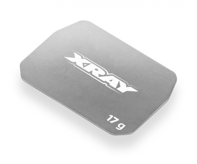 Batteriviktplatta Rostfri 17 gram Mitten-Fram Xray XB2 2019