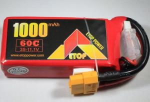 Lipo Batteri 3S 11.1V 1000mAh 60C XT60 kontakt
