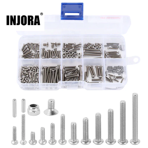 INJORA M1.6 M2 M2.5 Grade 12.9 Button Head Stainless Steel Screws Nuts for 1/18 TRX4M (4M-15)