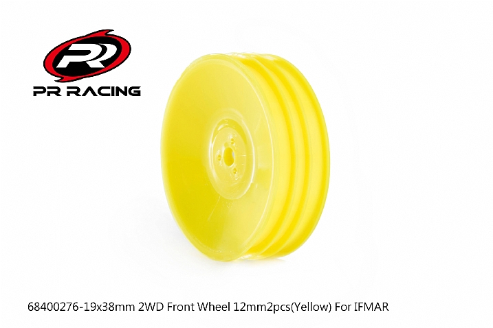 Front Wheel 2wd 19x38mm 12mm (Yellow) IFMAR PR Racing