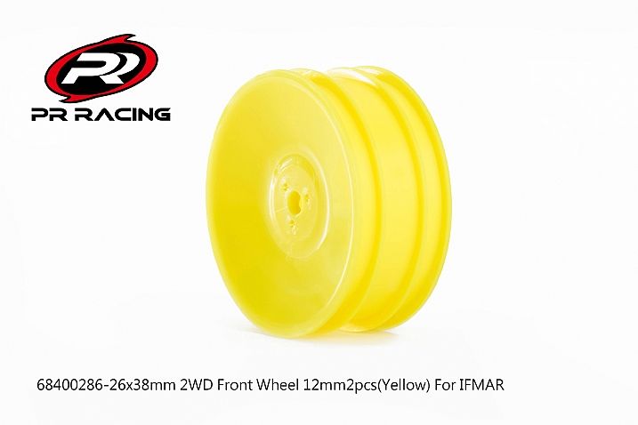 Front Wheel 2wd 26x38mm 12mm (Yellow) IFMAR PR Racing