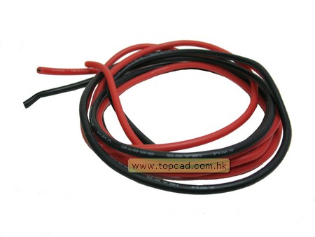 Silikonkabel 1m svart och 1m röd 18-gauge
