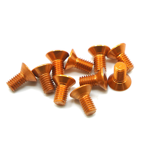 Skruvar Aluminium 7075 Orange M3 Försänkt Skalle