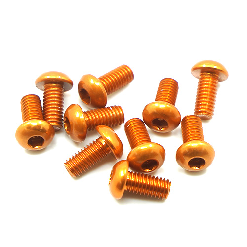 Skruvar Aluminium 7075 Orange M3 Kullerskalle