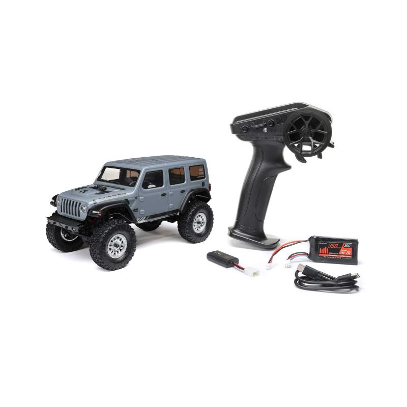 1/24 SCX24 2019 Jeep Wrangler JLU CRC 4X4 RTR Borstad Rock Crawler (inkl. batteri/laddare) Grå