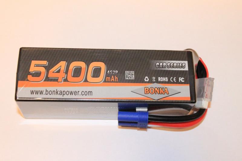 Lipo Batteri 4S 14.8V 5400mAh 65C EC5 Kontakt Bonka Power