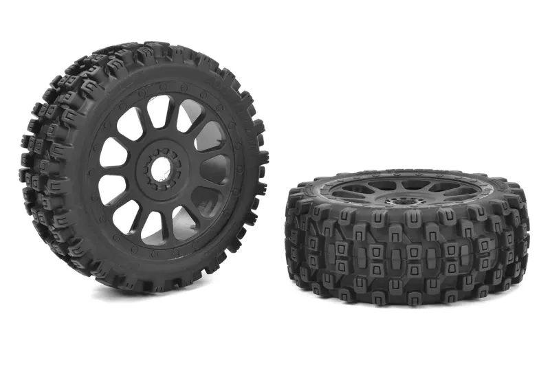 1-8 Buggy däck - Scorpion XTB - limmade på svart fälgar - 1 par