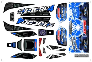 Body Decal Sheet - Syncro 4 - Pre-Cut - Blue Color - 1 Pc
