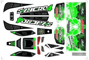 Body Decal Sheet - Syncro 4 - Pre-Cut - Green Color - 1 Pc