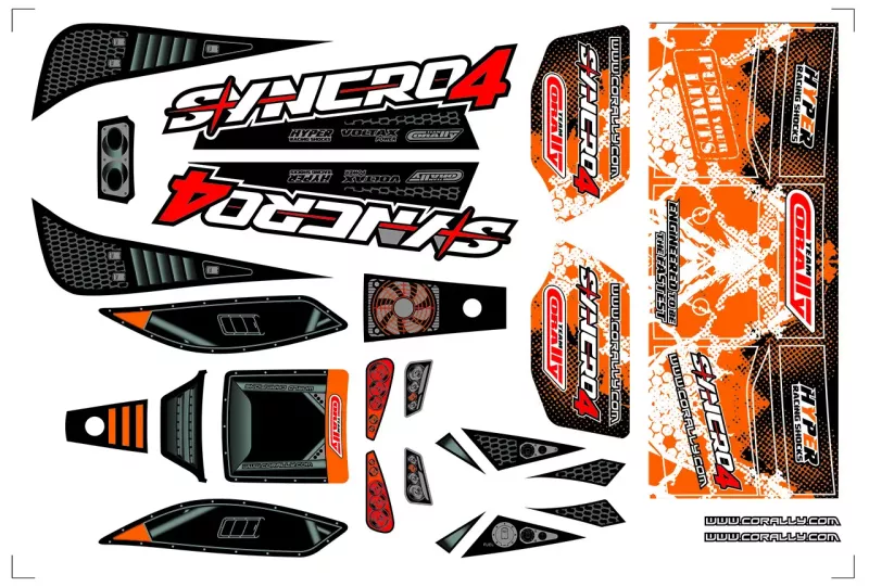 Dekalkit kaross - Syncro 4 - Pre-Cut - Orange  - 1 st