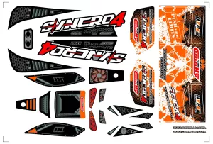 Body Decal Sheet - Syncro 4 - Pre-Cut - Orange Color - 1 Pc