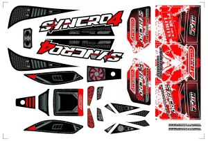 Body Decal Sheet - Syncro 4 - Pre-Cut - Red Color - 1 Pc