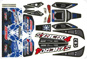 Body Decal Sheet - Syncro - Pre-Cut - Blue Color - 1 Pc