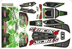 Body Decal Sheet - Syncro - Pre-Cut - Green Color - 1 Pc