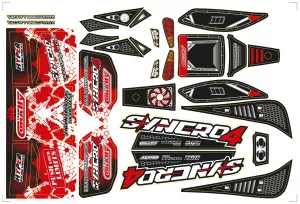 Body Decal Sheet - Syncro - Pre-Cut - Red Color - 1 Pc