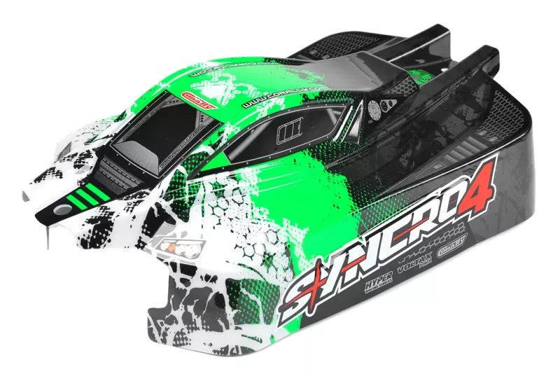 Polycarbonat kaross - Syncro 4 - målad - klippt - dekaler - Green Color - 1 st