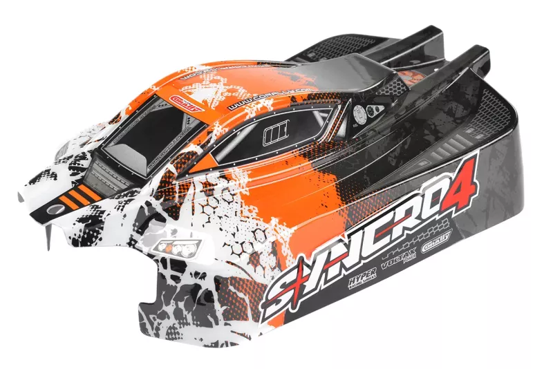 Polycarbonat kaross - Syncro 4 - målad - klippt - dekaler - Orange Color - 1 st