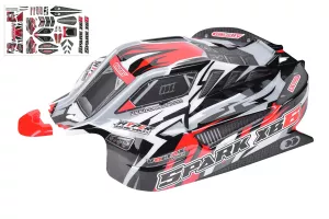 Polycarbonate Body - Spark XB6 - Painted - Cut - Decals - Color Red - 1 Pc