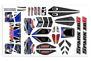 Body Decal Sheet - Spark XB6 - Pre-Cut - Blue Color - 1 Pc