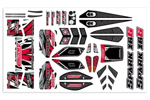 Body Decal Sheet - Spark XB6 - Pre-Cut - Red Color - 1 Pc