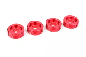 Pivot Ball Adjusting Nut - Aluminum - Red - 4 Pcs