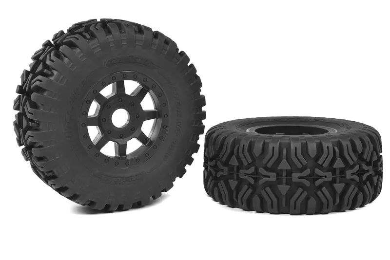 SC Tires - Mudclaws - Glued on Black SC Rims  - 1 Pair