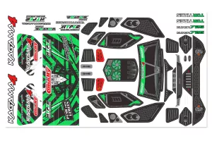 Body Decal Sheet  - Kagama 4 - Pre-Cut - Color Green - 1 Pc