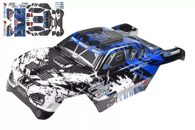 Polycarbonat kaross - Kagama 4 - målad - klippt - dekaler - Color Blue - 1 st