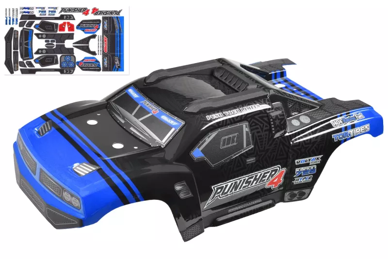 Polycarbonat kaross - Punisher 4 - målad - klippt - dekaler - Color Blue - 1 st