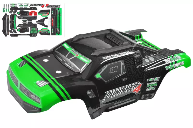 Polycarbonat kaross - Punisher 4 - målad - klippt - dekaler - Color Green - 1 st