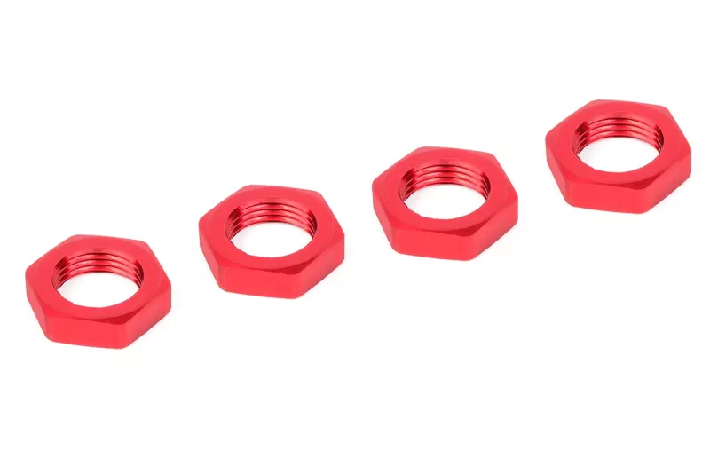 Wheel Nut - Aluminum - Red - 4 Pcs