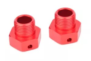Wheel Hex Adapter - Aluminum - Red - 2 Pcs