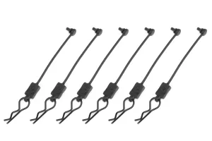 Body Clip  Retainer w/ Body clip - Black - 6 Pcs