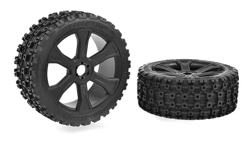 XL6S däck - Rebel XMS - Low Profile -  Limmade på Svarta fälgar - 1 Par