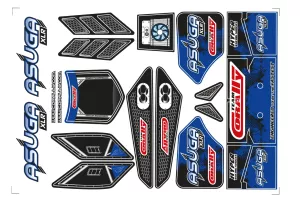 Body Decal Sheet - Asuga XLR - Pre-Cut - Blue Color - 1 Pc