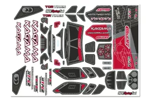 Body Decal Sheet - Kagama XP 6S - Pre-Cut - Red Color - 1 Pc