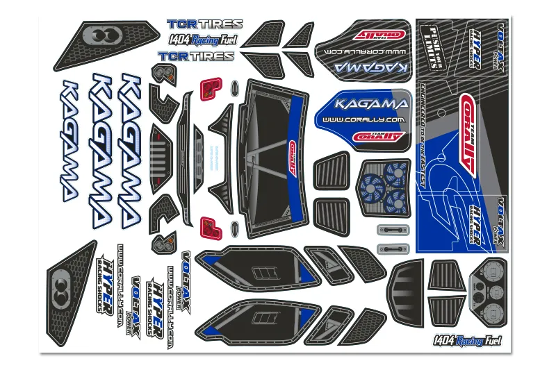 Body Decal Sheet - Kagama XP 6S - Pre-Cut - Blue Color - 1 Pc