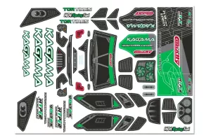 Body Decal Sheet - Kagama XP 6S - Pre-Cut - Green Color - 1 Pc