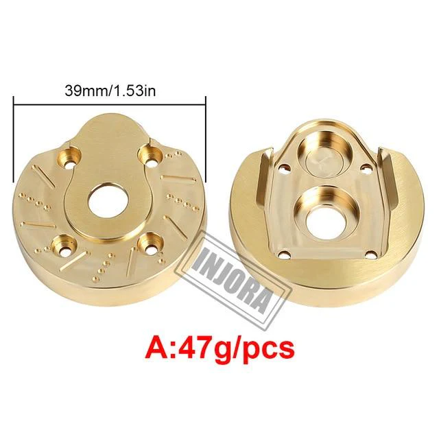 INJORA 2PCS Brass Portal Steering Knuckle Cap Housing för SCX10 III och Capra 1.9