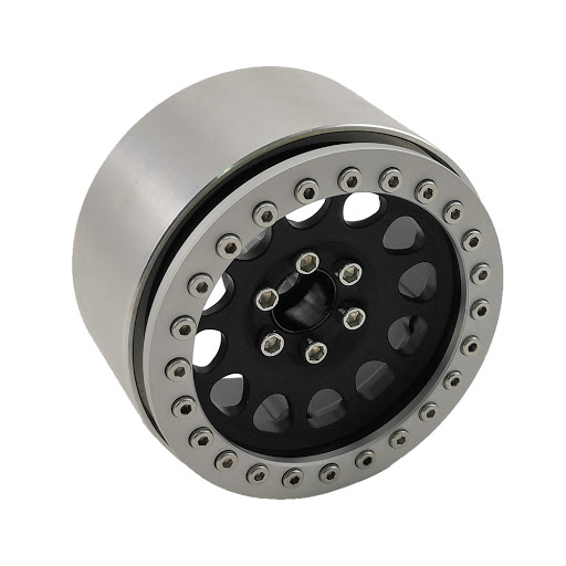Fälgar Aluminium Beadlock Crawler 1.9" Svart Fälg/Silver Ring (4 st)