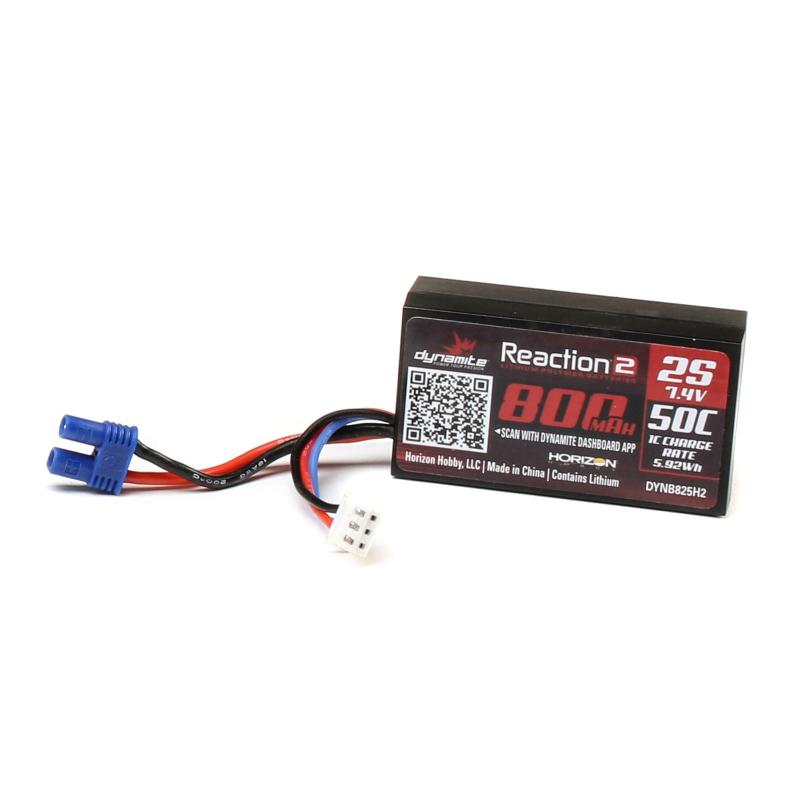 Lipo Batteri 7.4V 2S 800mAh 50C Hardcase EC2 kontakt