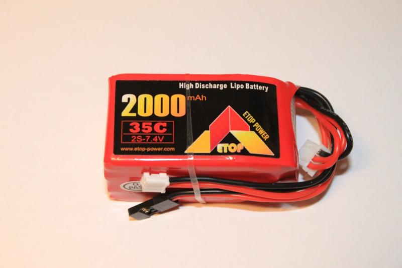 Receiver Battery Lipo Hump 2000mAh 7.4V 35C ETOP Power