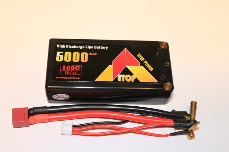 Lipo Batteri 7.4V 5000mAh 100C Shorty ETOP Power