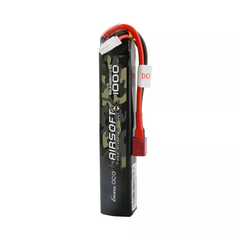 Gens ace 25C 1000mAh 2S1P 7.4V Airsoft Gun Lipo-batteri med T-plugg