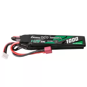 Gens ace 25C 1000mAh 3S1P 11.1V Nunchuck 3X Airsoft Gun Lipo-batteri med T-plugg