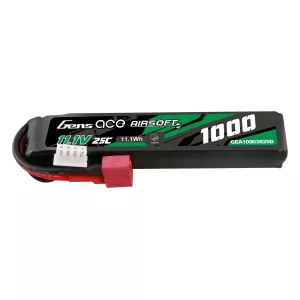 Gens ace 25C 1000mAh 3S1P 11.1V Airsoft Gun Lipo-batteri med T-plugg